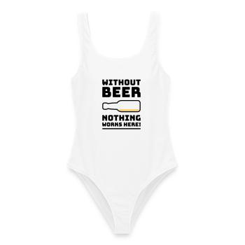 Sans bière, rien ne marche ici ! (BOIRE DE 2C) - Maillot de bain femme - blanc - Devant - AI Model Female 172 dark (172cm)