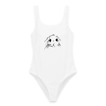 Lapin - Maillot de bain femme - blanc - Devant - AI Model Female 172 dark (172cm)
