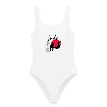 Judo - Frauen Badeanzug - Weiß - Vorne - AI Model Female 172 dark (172cm)