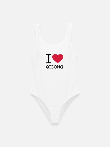 I LOVE QIGONG - Frauen Badeanzug - Weiß
