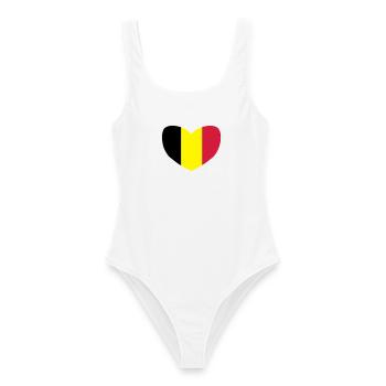 Ich liebe Belgien - Frauen Badeanzug - Weiß - Vorne - AI Model Female 172 dark (172cm)