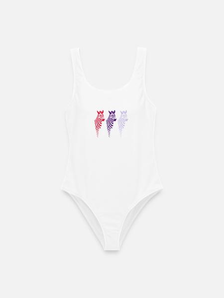 three zebras (b) - Women's Swimsuit - white