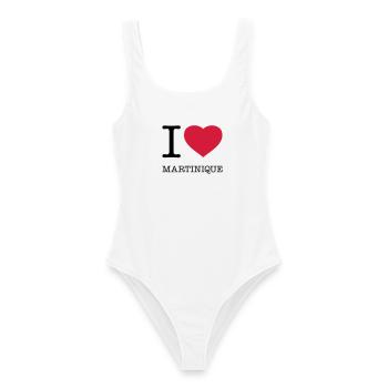 J’AIME LA MARTINIQUE - Maillot de bain femme - blanc - Devant - AI Model Female 172 dark (172cm)