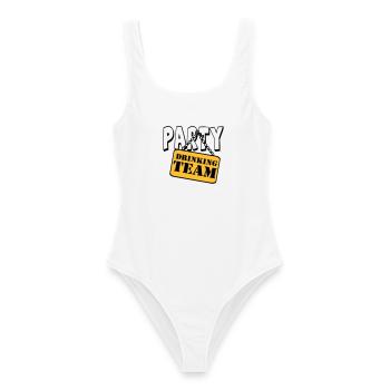 Party Drinking Team , Party Spruch Shirt (25) - Frauen Badeanzug - Weiß - Vorne - AI Model Female 172 dark (172cm)