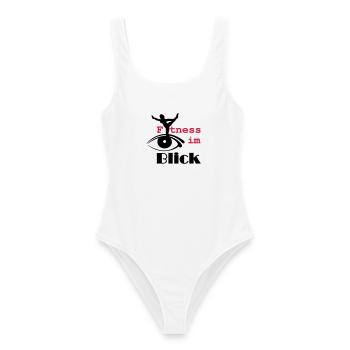 Fitness im Blick Sport Medizin Sprüche Geschenk - Frauen Badeanzug - Weiß - Vorne - AI Model Female 172 dark (172cm)