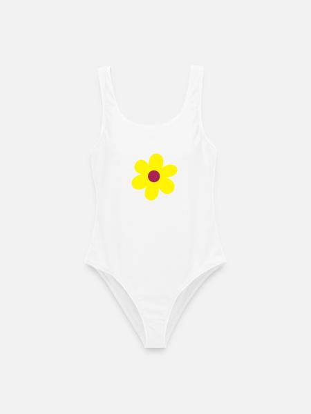 Blumen - Frauen Badeanzug - Weiß
