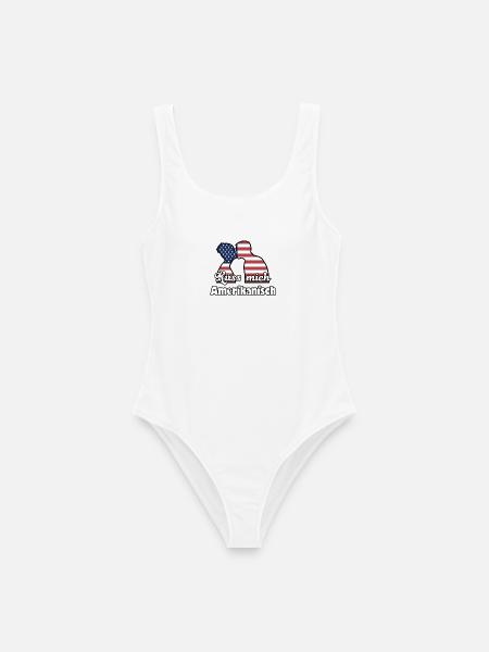 Küss mich Amerikanisch Geschenk - Frauen Badeanzug - Weiß