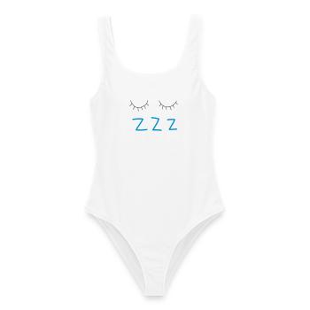 sleep - Frauen Badeanzug - Weiß - Vorne - AI Model Female 172 dark (172cm)