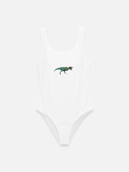 Dinosaurier - Frauen Badeanzug - Weiß