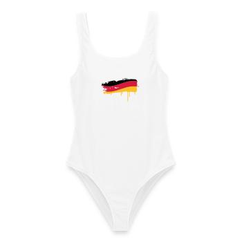 Allemagne flag peint avec un coup de pinceau - Maillot de bain femme - blanc - Devant - AI Model Female 172 dark (172cm)