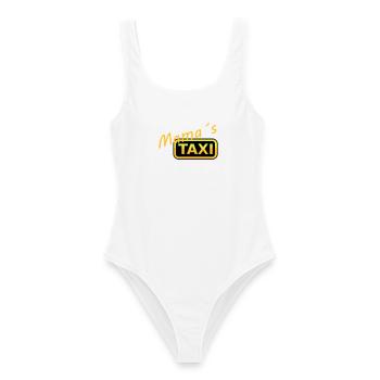 Humorvolles Mamas Taxi Schild - Frauen Badeanzug - Weiß - Vorne - AI Model Female 172 dark (172cm)