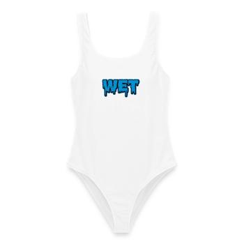 Wet | feucht | nass | Slime - Maillot de bain femme - blanc - Devant - AI Model Female 172 dark (172cm)