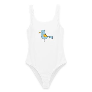 oiseau - Maillot de bain femme - blanc - Devant - AI Model Female 172 dark (172cm)