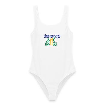 Cadeaux drôles pour danseurs - Maillot de bain femme - blanc - Devant - AI Model Female 172 dark (172cm)