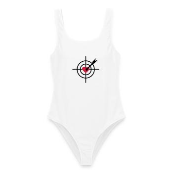 2541614 15588441 coeur - Maillot de bain femme - blanc - Devant - AI Model Female 172 dark (172cm)