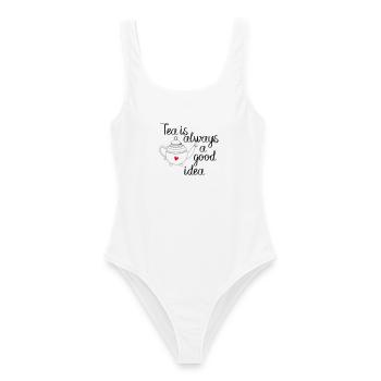 le thé est toujours une bonne idée 2c - Maillot de bain femme - blanc - Devant - AI Model Female 172 dark (172cm)