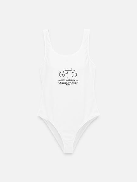 Fahrrad - bicycle - Frauen Badeanzug - Weiß