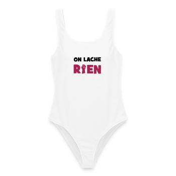 On lâche rien ! - Maillot de bain femme - blanc - Devant - AI Model Female 172 dark (172cm)