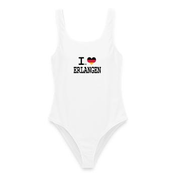 J'aime le gain - Maillot de bain femme - blanc - Devant - AI Model Female 172 dark (172cm)