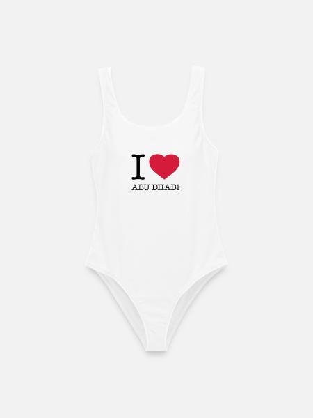 I LOVE ABU DHABI - Frauen Badeanzug - Weiß