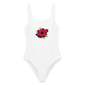 Un coquelicot comme un graffiti - Maillot de bain femme - blanc - Devant - AI Model Female 172 dark (172cm)