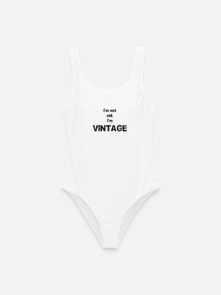 Vintage - Frauen Badeanzug - Weiß