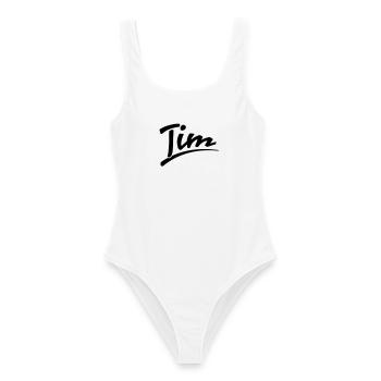 Tim - Frauen Badeanzug - Weiß - Vorne - AI Model Female 172 dark (172cm)
