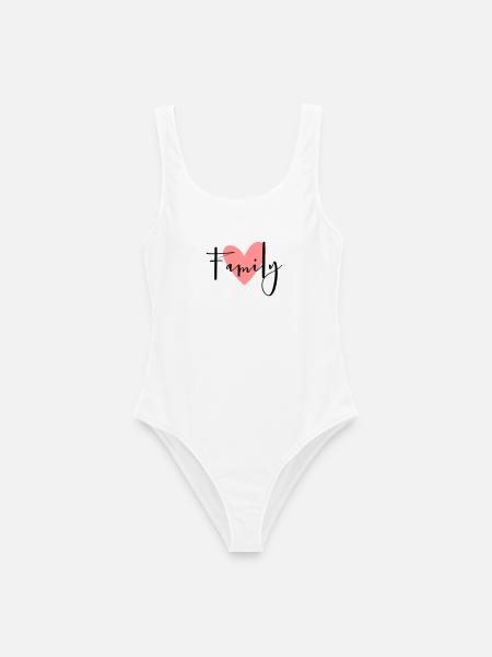 Famille coeur idée cadeau parents enfant amour - Maillot de bain femme - blanc