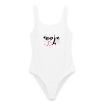 Romantisch Liebe Herz Paris Paar Spruch Geschenk - Frauen Badeanzug - Weiß - Vorne - AI Model Female 172 dark (172cm)