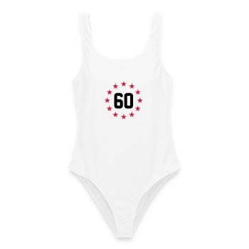 60 ans - Maillot de bain femme - blanc - Devant - AI Model Female 172 dark (172cm)