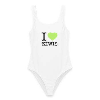 I LOVE KIWIS Kiwi - Frauen Badeanzug - Weiß - Vorne - AI Model Female 172 dark (172cm)