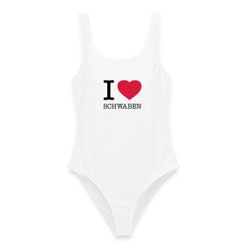 I LOVE SCHWABEN - Maillot de bain femme - blanc - Devant - AI Model Female 172 dark (172cm)