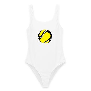 Balle de tennis - Maillot de bain femme - blanc - Devant - AI Model Female 172 dark (172cm)