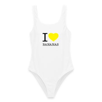 J’AIME LES BANANES Banane - Maillot de bain femme - blanc - Devant - AI Model Female 172 dark (172cm)