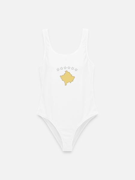 kosovo - Frauen Badeanzug - Weiß