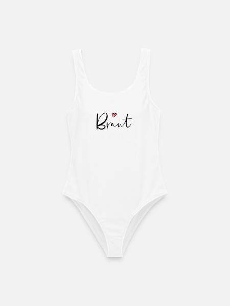 Braut Herz Junggesellinnenabschied Geschenk - Frauen Badeanzug - Weiß
