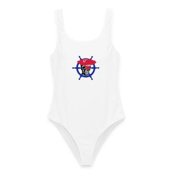 skull pirate - Maillot de bain femme - blanc - Devant - AI Model Female 172 dark (172cm)