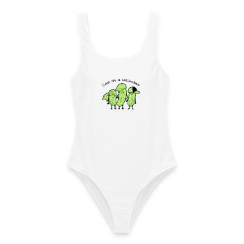 Froid comme un concombre - Maillot de bain femme - blanc - Devant - AI Model Female 172 dark (172cm)