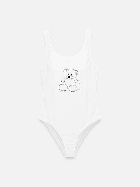 Teddy - Frauen Badeanzug - Weiß