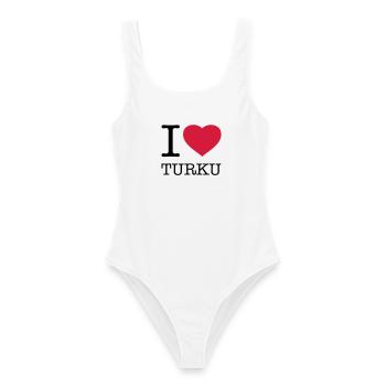 J’AIME TURKU Finlande Finlande - Maillot de bain femme - blanc - Devant - AI Model Female 172 dark (172cm)