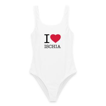I LOVE ISCHIA Italie Italien - Maillot de bain femme - blanc - Devant - AI Model Female 172 dark (172cm)