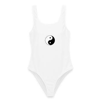 yin yang - Frauen Badeanzug - Weiß - Vorne - AI Model Female 172 dark (172cm)