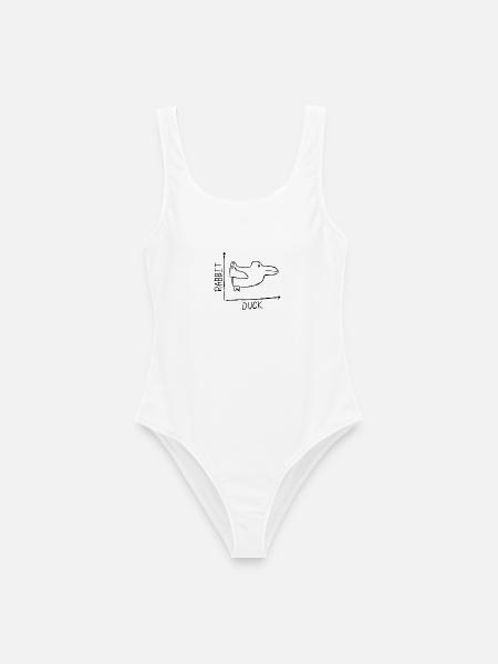 Rabbit Duck - Frauen Badeanzug - Weiß