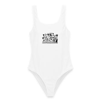 Jardin t-shirt - Maillot de bain femme - blanc - Devant - AI Model Female 172 dark (172cm)