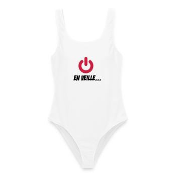 En veille - Maillot de bain femme - blanc - Devant - AI Model Female 172 dark (172cm)