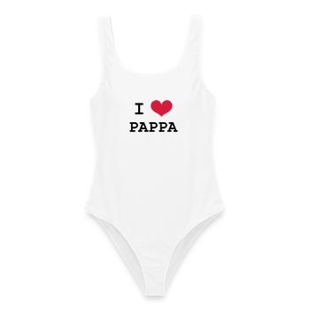I Love Pappa - Maillot de bain femme - blanc - Devant - AI Model Female 172 dark (172cm)