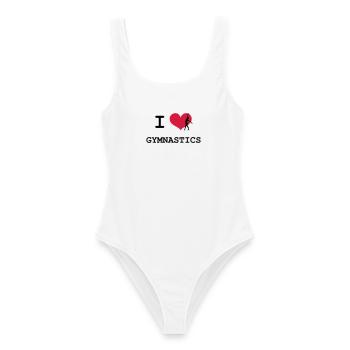 I Love Gymnastics - Frauen Badeanzug - Weiß - Vorne - AI Model Female 172 dark (172cm)