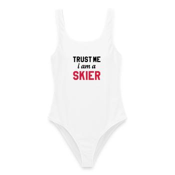 Trust me I am Skier - Maillot de bain femme - blanc - Devant - AI Model Female 172 dark (172cm)