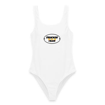 Trucker Team - Maillot de bain femme - blanc - Devant - AI Model Female 172 dark (172cm)
