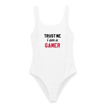 Gamer / Gaming - Maillot de bain femme - blanc - Devant - AI Model Female 172 dark (172cm)
